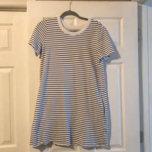 Black and White Striped T-Shirt dress